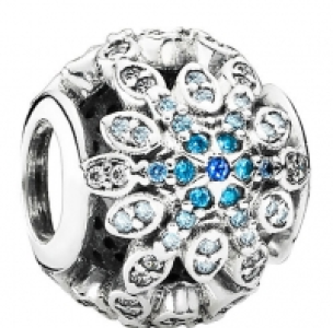 Pandora Charm Eisblaue Schneeflocke 791760NBLMX , 925er Silber