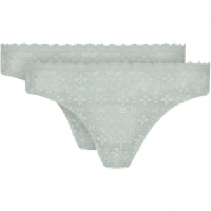 MANGUUN String, 2er Pack, uni, Spitze, Schleifendetail, für Damen