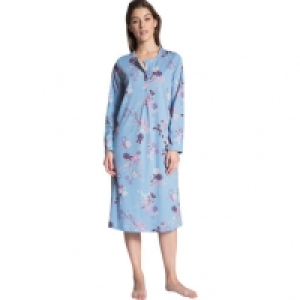 Calida Nachthemd Cosy Cotton, Knopfleiste, Allover-Floral-Print, für