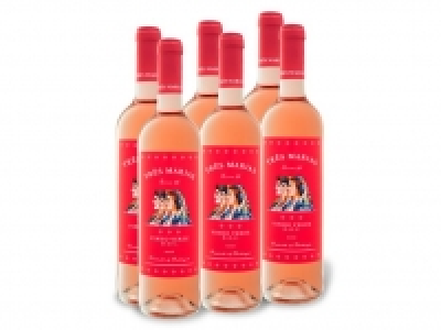 Lidl  6 x 0,75-l-Flasche Weinpaket Três Marias Vinho Verde, Roséwein