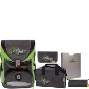 DerDieDas Schulranzen-Set ErgoFlex LED Spider Car, 5-teilig