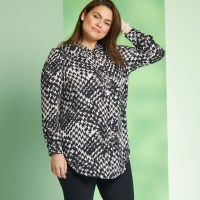 NKD  Damen-Bluse mit Hahnentritt-Muster, große Größen
