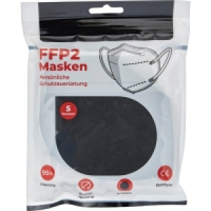 FFP2 Schutzmasken schwarz, einzeln verpackt 4.99 €