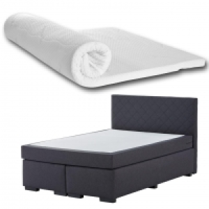 Dänisches Bettenlager  Boxspringbett-Set PLUS C60 DREAMZONE Topper GOLD T55 DREAMZONE 140x200