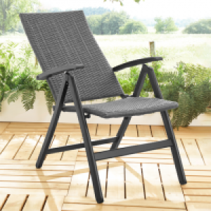 Geflecht-Klappsessel 2er-Set Grau