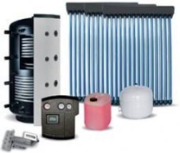Solarw&auml;rmebausatz mit Vakuumr&ouml;hrenkollektoren , VRK 2