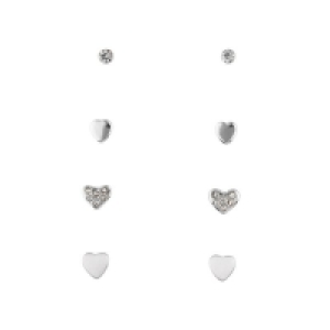 Accessories Ohrsteckerset silberglänzend in Herzformen
