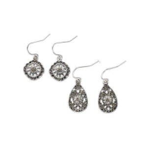 Accessories Ohrhängerset mit tropfenförmigen Ornament-Anhängern