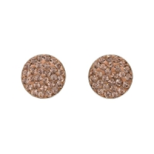 Accessories Ohrstecker aus 925er Silber verziert mit coralfarbenen Strasssteinen