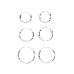 Rossmann Accessories 3er Set kleine Creolen aus 925er Silber