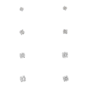 Accessories Ohrstecker-Set aus 925er Silber mit Zirkonia-Steinen