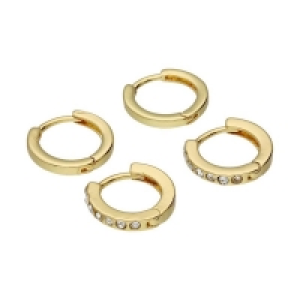 Accessories Creolenset goldglänzend und verziert mit Schmucksteinen