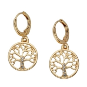 Accessories Ohrhänger goldglänzend mit Lebensbaum-Anhänger