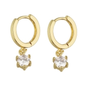 Accessories Creolen goldglänzend mit Zirkonia-Anhänger
