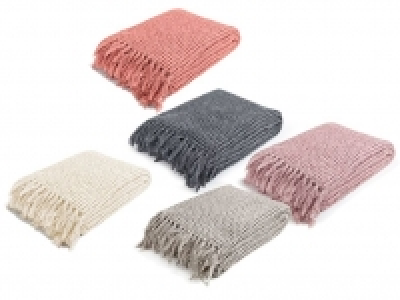 MAGMA Plaid »Waffle«, 130 x 170 cm, Wohndecke, Fransen, stonewashed, B 32.99 €