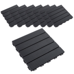 Roller  Gardiola 9er Pack Balkonfliese - schwarz - Holzoptik