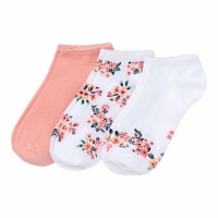 NKD  Damen-Sneaker-Socken mit Blumen-Muster, 3er-Pack