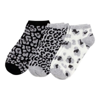 NKD  Damen-Sneaker-Socken mit Leoparden-Muster, 3er-Pack