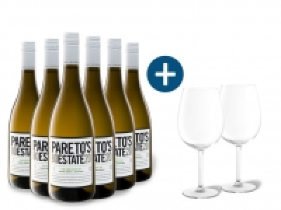 6 x 0,75-l-Flasche Weinpaket Paretos Estate 80/20 Chardonnay trocken,