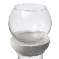 NKD  Zementkerzenhalter mit Glas, ca. 10x10x10cm