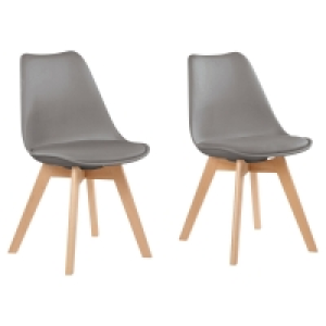 LIVING STYLE Design-Stühle, 2 Stück, Grau