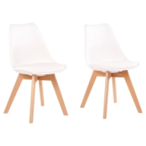 LIVING STYLE Design-Stühle, 2 Stück, Weiß
