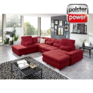 polsterpower Wohnlandschaft - rot - Microchenille - Canapé rechts - ve