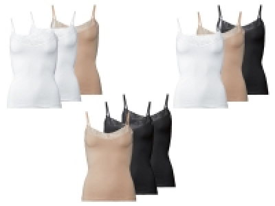 ESMARA® Lingerie ESMARA® Spaghettiträgerhemden Damen, 3 Stück, mit Bio