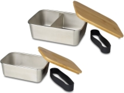 ECHTWERK Praktische Lunchbox aus hochwertigem Edelstahl mit Bambusdeck 7.99 €