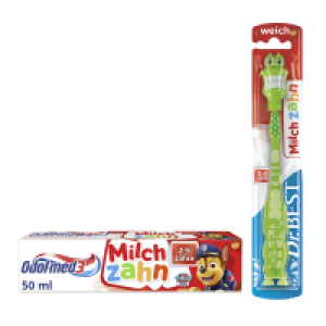 Odol Med3 2er-Set aus Odol-med3 Milchzahn Zahnpasta und Dr.BEST Milchzahn Zahnbü
