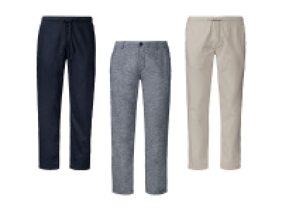 Lidl Livergy® LIVERGY® Leinenhose Herren, seitliche Eingrifftaschen und Gesäßtaschen