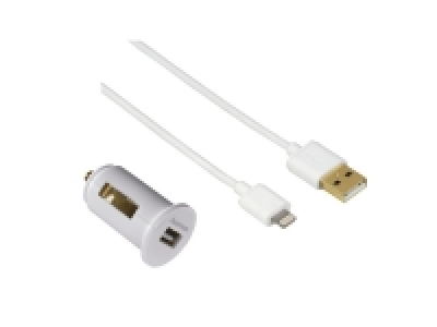 Hama KFZ-Ladeset Piccolino für Apple iPad, Lightning, 5 V/2,4 A, Weiß