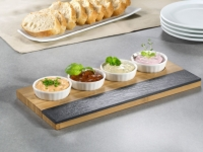 Esmeyer Servierschalen aus Porzellan auf Servier brett aus Akazienholz 14.99 €