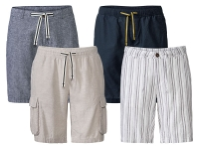 LIVERGY® Bermuda Herren, luftige Qualität, mit Bindeband, aus Leinen u