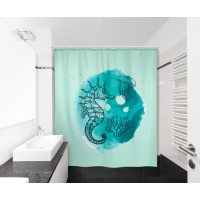 Rossmann Ideenwelt Textiler Duschvorhang Seepferdchen