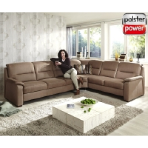 polsterpower Ecksofa - braun - verschiedene Ausführungen - 2-Sitzer re