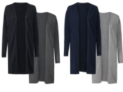 Lidl Esmara® ESMARA® Long Cardigan Damen, 2 Stück, weicher Feinstrick, aus reiner B