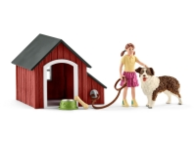 Schleich Farm World 42376 »Hundehütte«, mit Zubehör, viele Spielfunkti