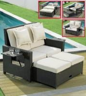 3in1-Multifunktions-Rattan-Sofa Bahia