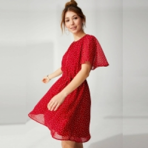 NKD  Damen-Chiffon-Kleid mit Herzmuster