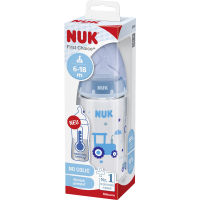 Rossmann Nuk First Choice+ Babyflasche mit Temperature Control Anzeige 300 ml, Trec
