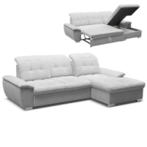 Ecksofa - hellgrau - Velours - Liegefunktion 1,049.00 €
