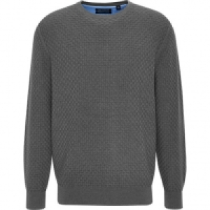 Dunmore Pullover, Rundhals, Rippbund, feines Muster, für Herren