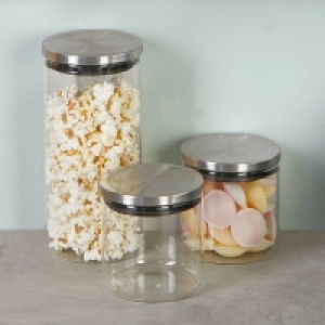 Glasbehälter mit Edelstahldeckel, 3er-Set 9.99 €