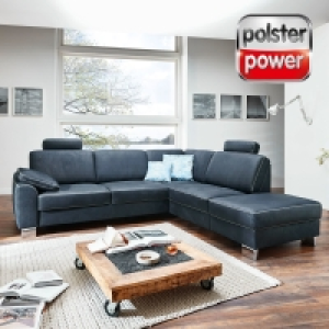 polsterpower Ledersofa - dunkelblau - Kombielement rechts - verschiede