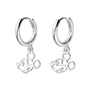 Accessories Creolen versilbert mit Disney Micky Maus-Motiv und Cut-Outs