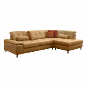 Angebot Roller Ecksofa Echtleder curry verschiedene