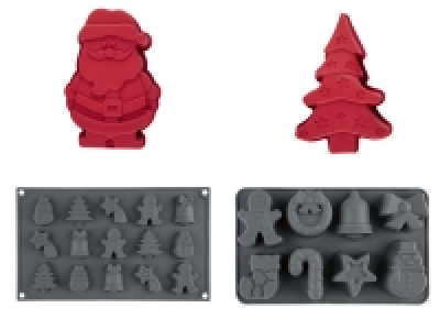 ERNESTO® Silikon-Backformen Weihnachten, hitzebeständig 1.49 €
