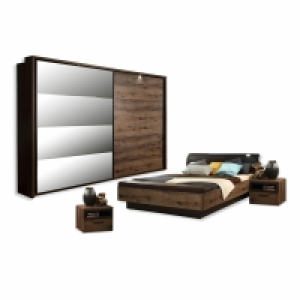 4-teiliges Schlafzimmer-Set - Schlammeiche-Schwarzeiche