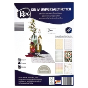 Aldi Süd  REX® Klebeetiketten, 25 Blatt